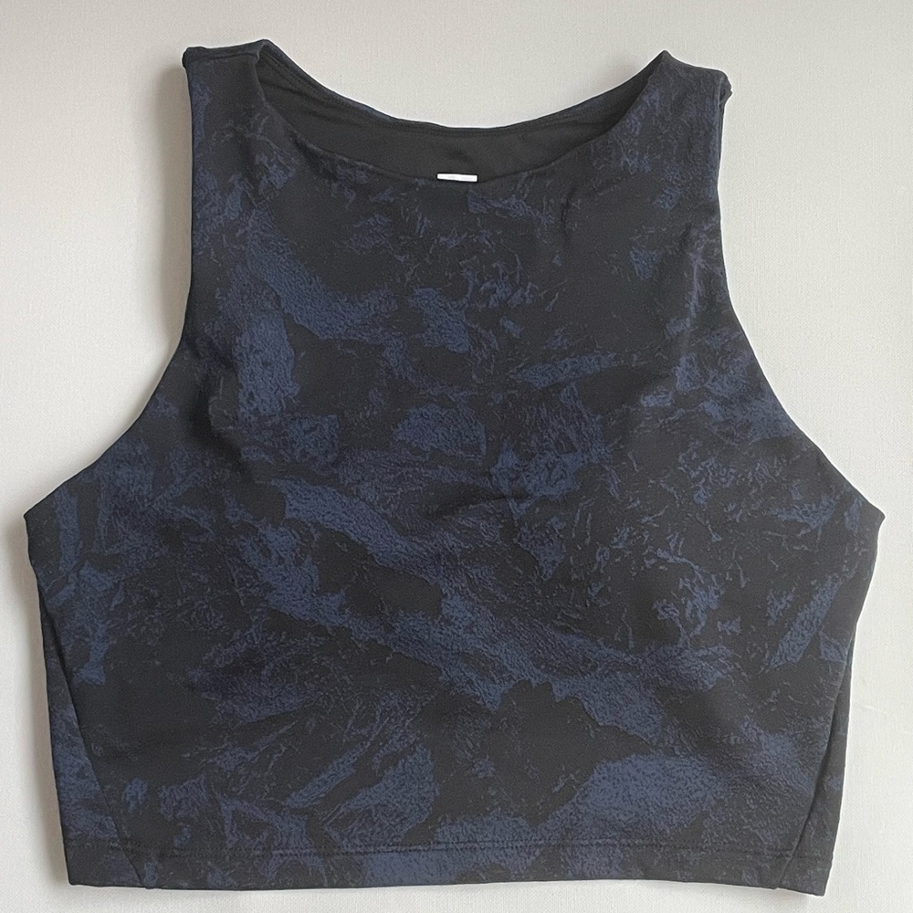 Lole Mile end Crop Navy and Black Patterned Top size M